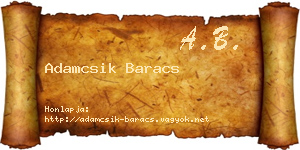 Adamcsik Baracs névjegykártya